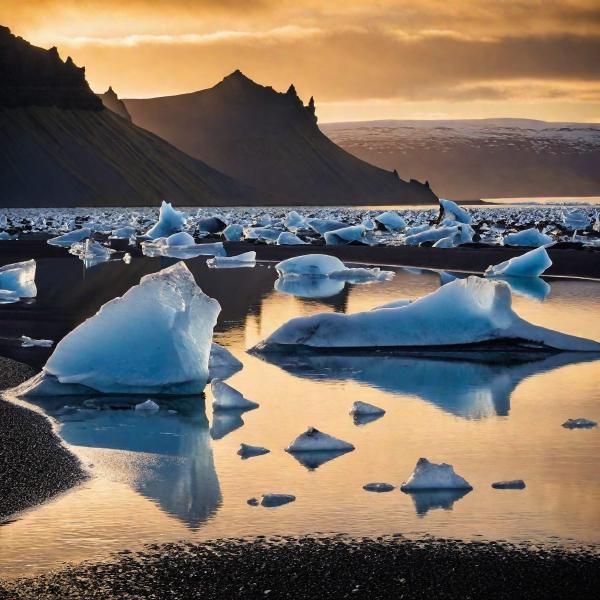 Icebergs in the Jökulsárlón Lagoon