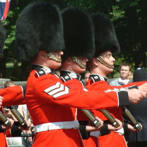 Soldiers marching