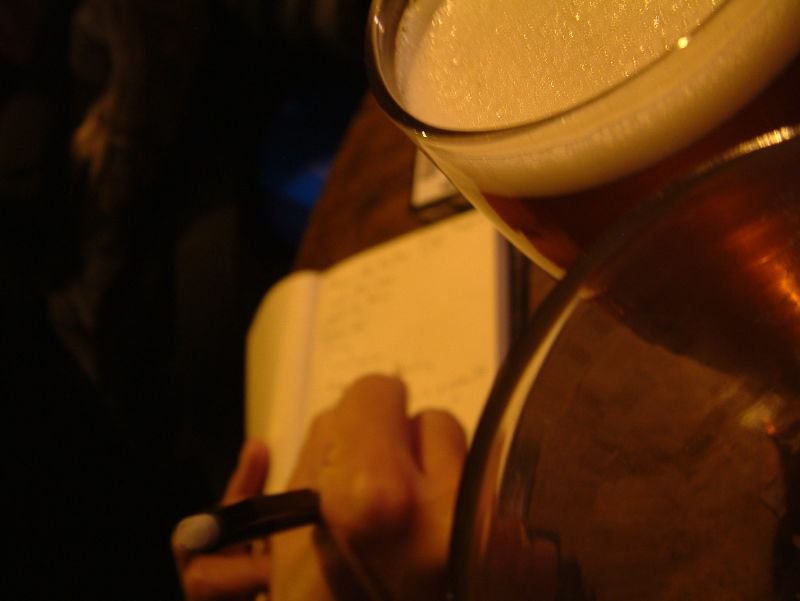 Writing in the pub