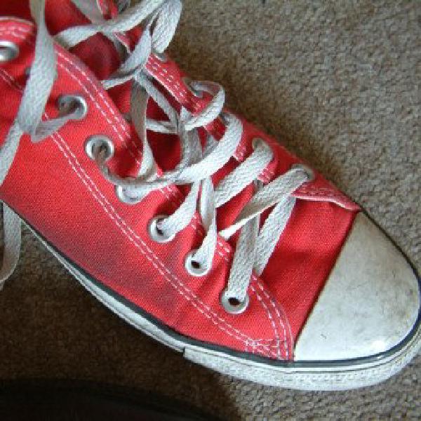 My red Converse trainer