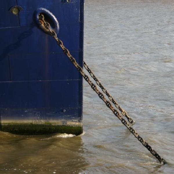 Anchored boat