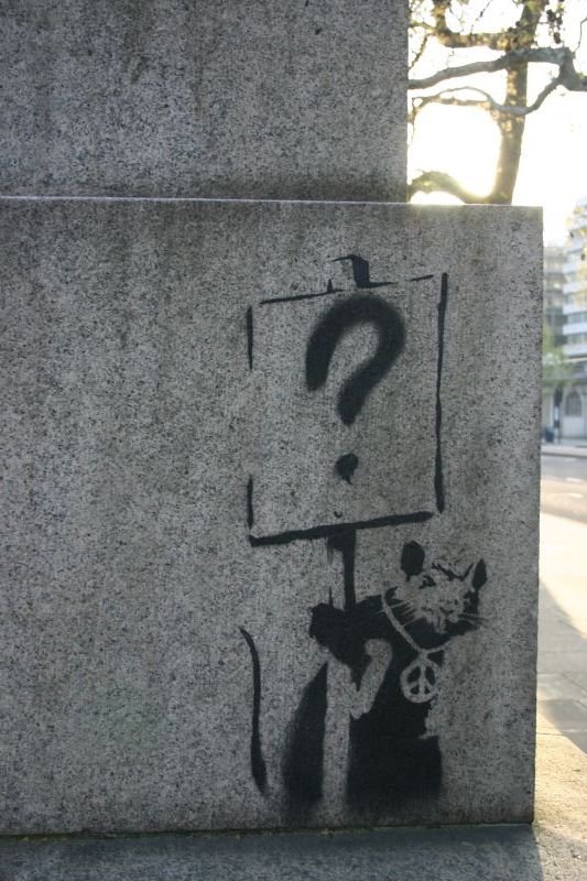 Banksy rat on the Embankment