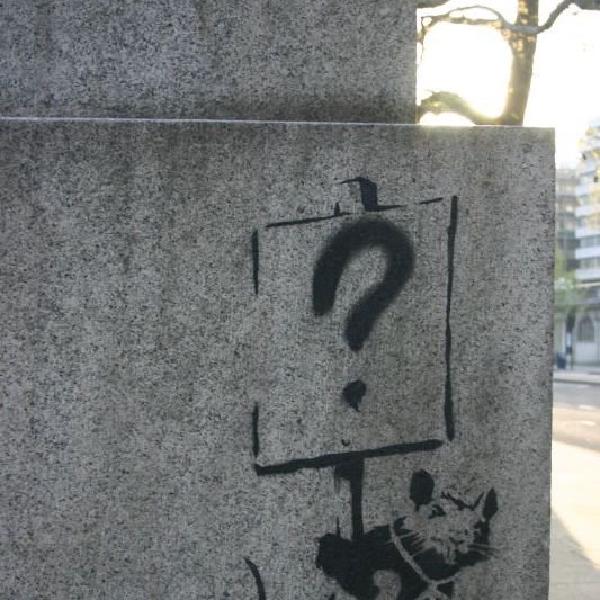 Banksy rat on the Embankment