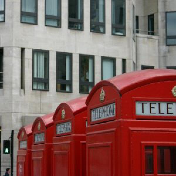 Four London telephone boxes