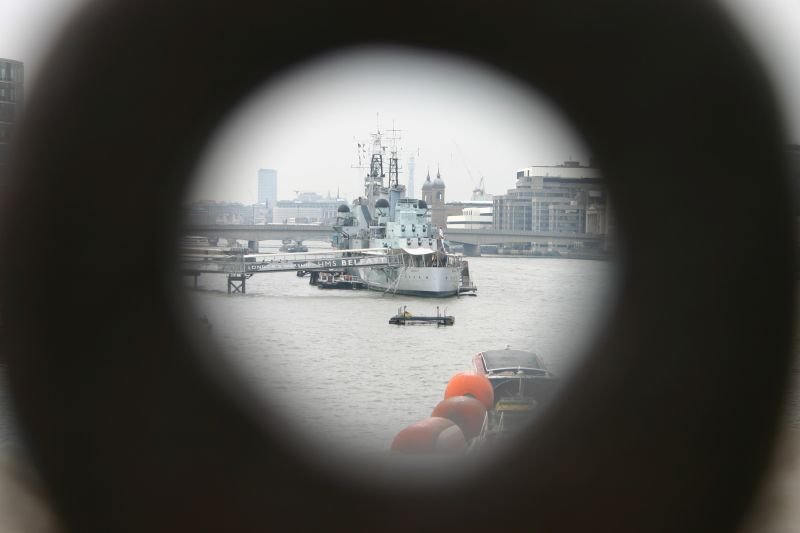 HMS Belfast through a fixing