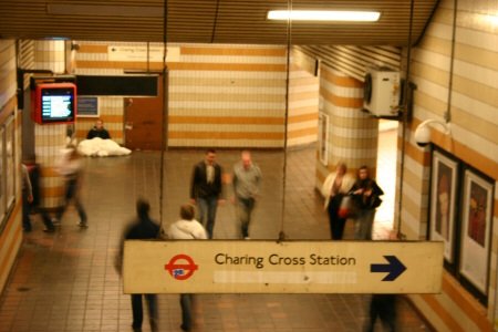 Inside Charing Cross station