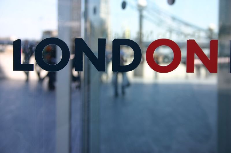 London logo on glass