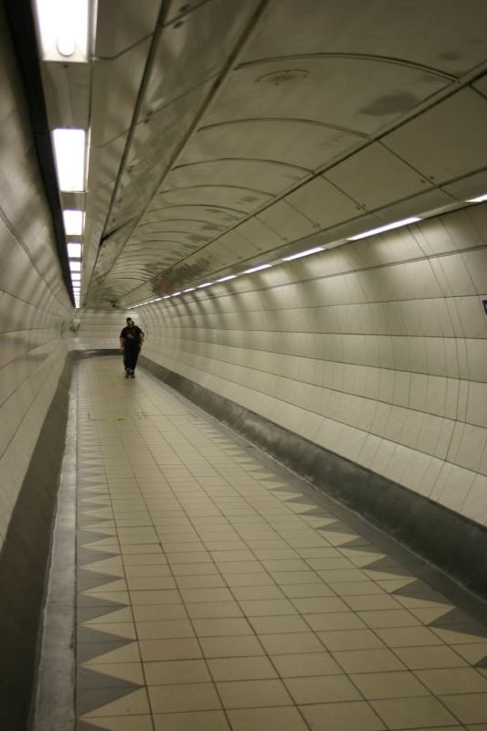 Man in a tunnel