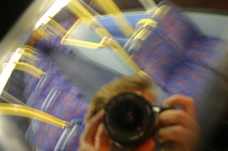 Me in bus mirror