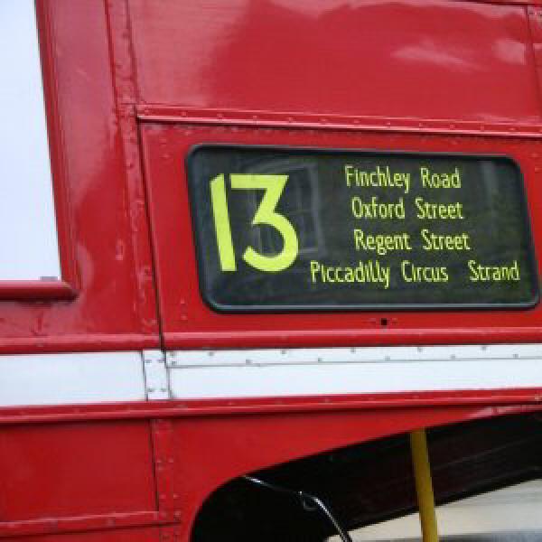 Number 13 London bus