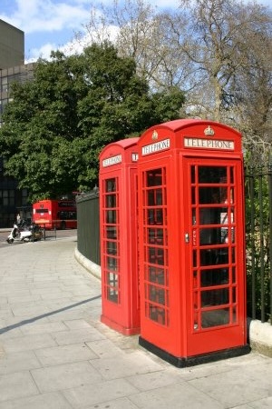Red phoneboxes in Russell Square