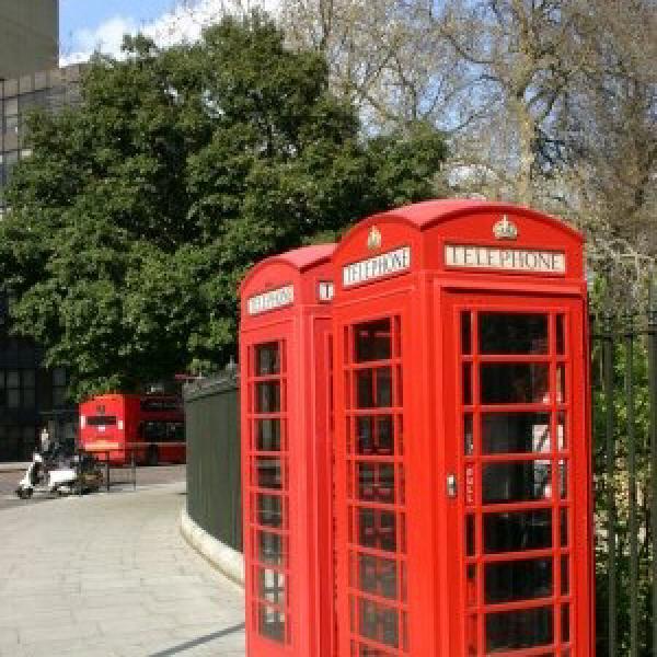 Red phoneboxes in Russell Square