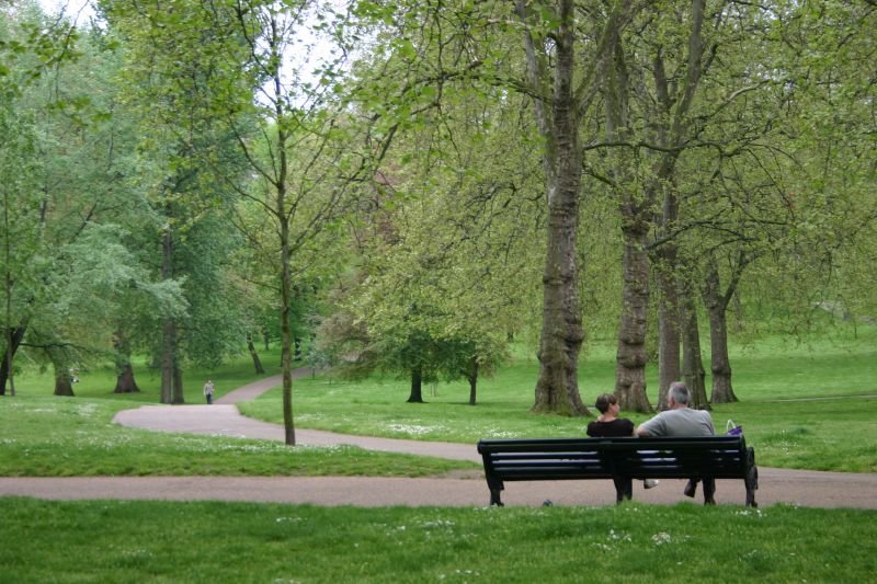 People on bench