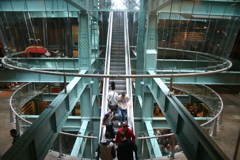 Playing on the escalator
