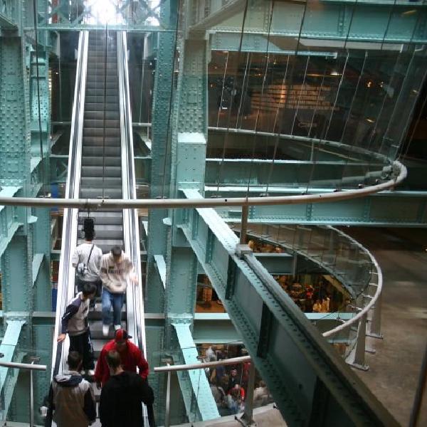 Playing on the escalator