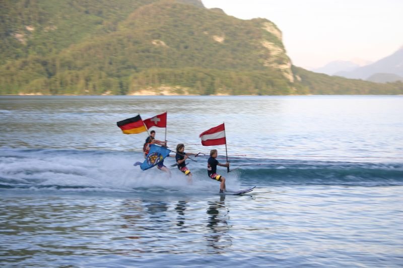 Flying their flags
