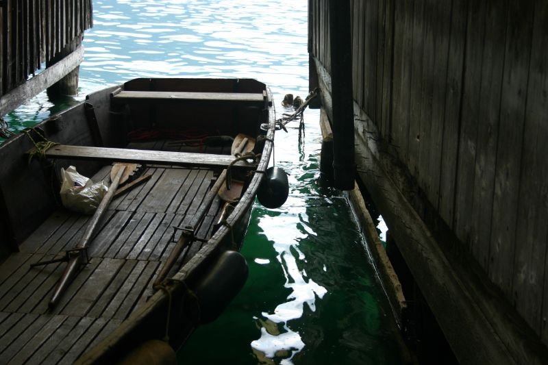 In the boathouse