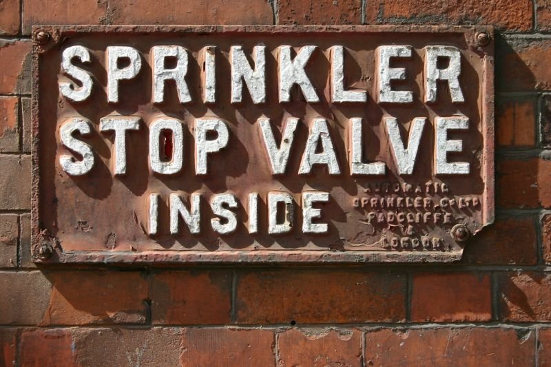Sprinkler stop valve inside