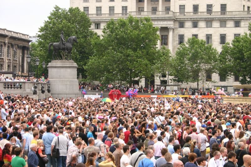Crowds gathering