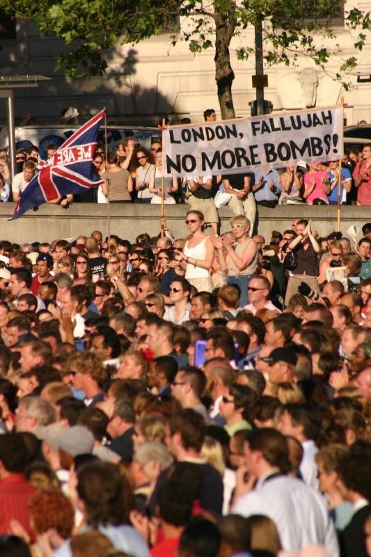 London, Fallujah, no more bombs!