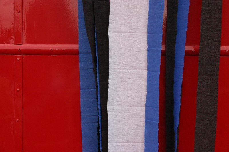 Red, white, blue and black