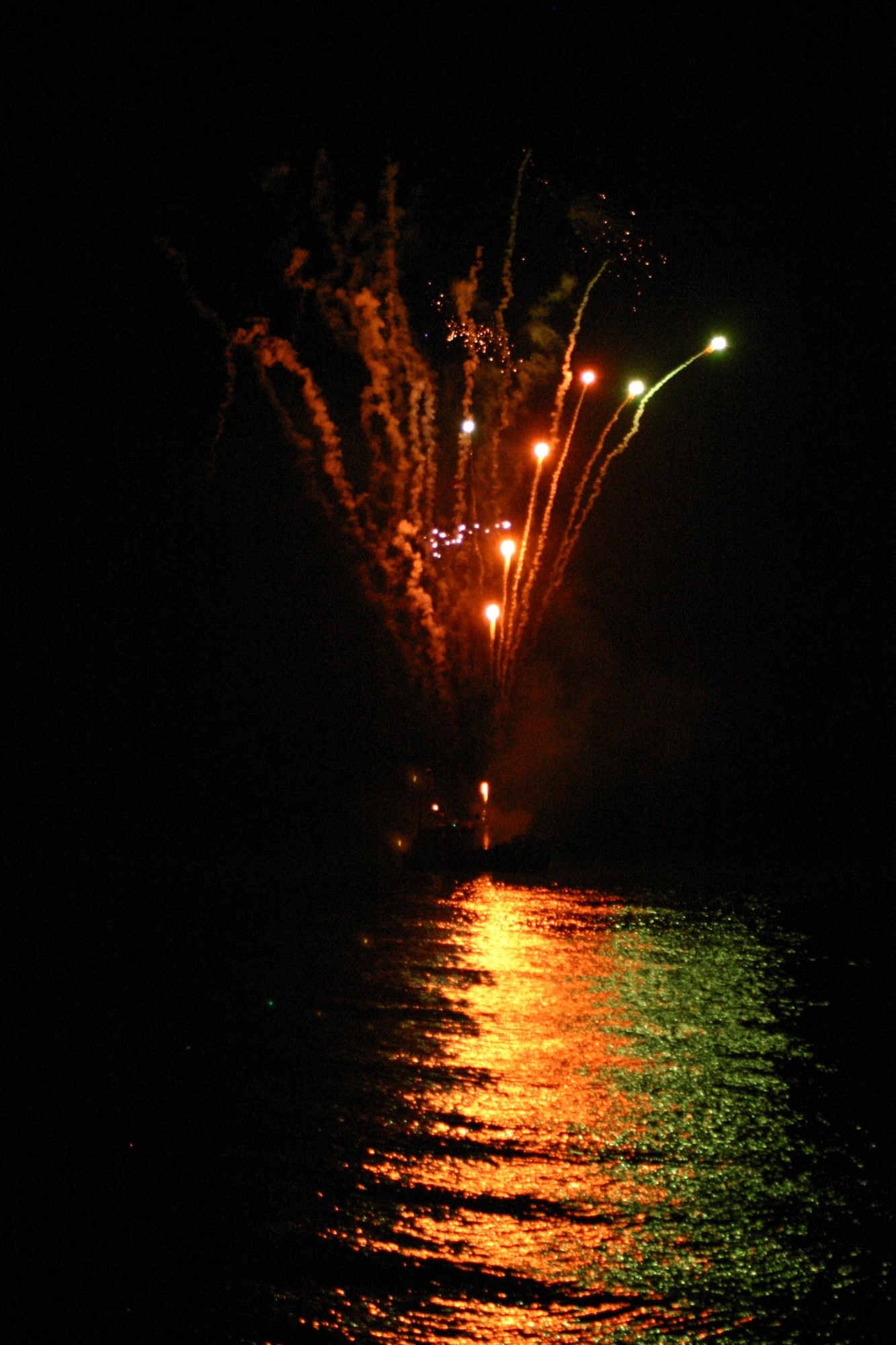Fireworks over the shore