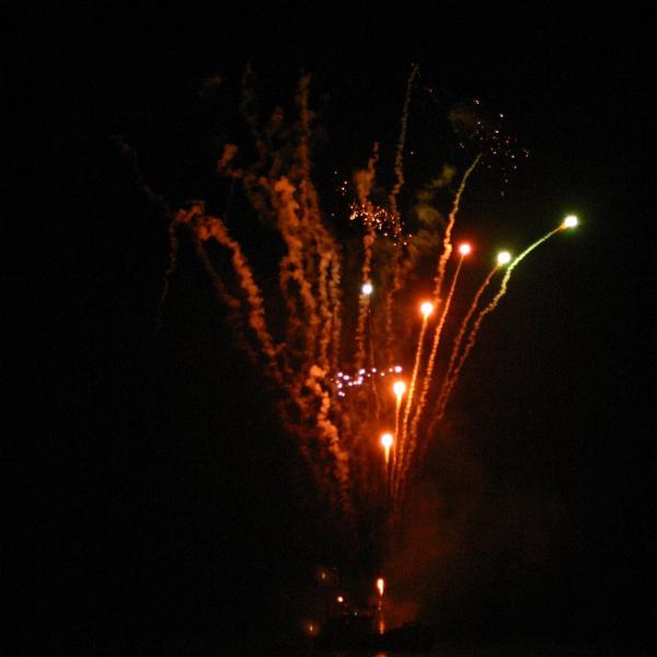 Fireworks over the shore
