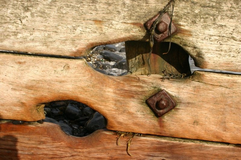 Holes in the groyne