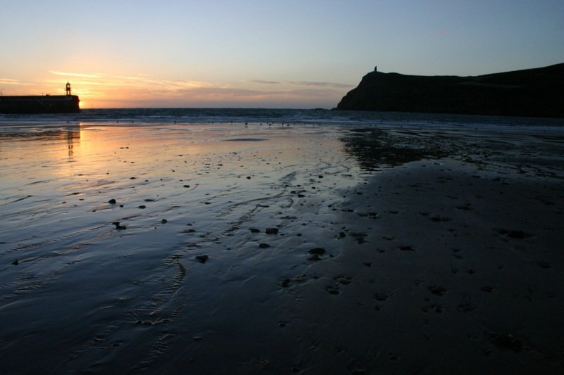 Port Erin beach at sunset
