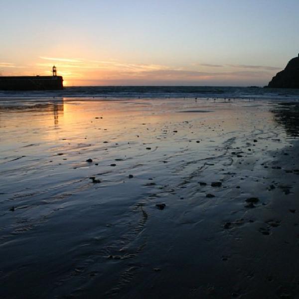 Port Erin beach at sunset