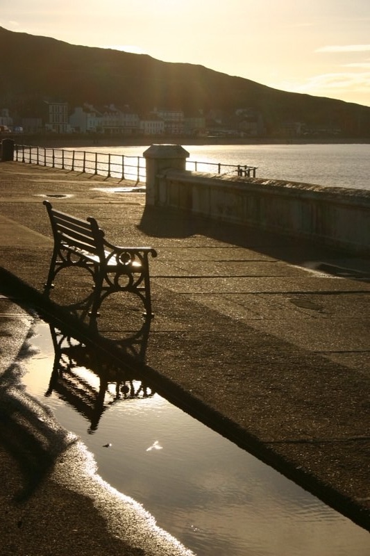 Sitting at sunset