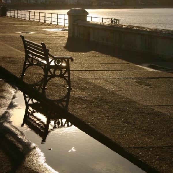 Sitting at sunset