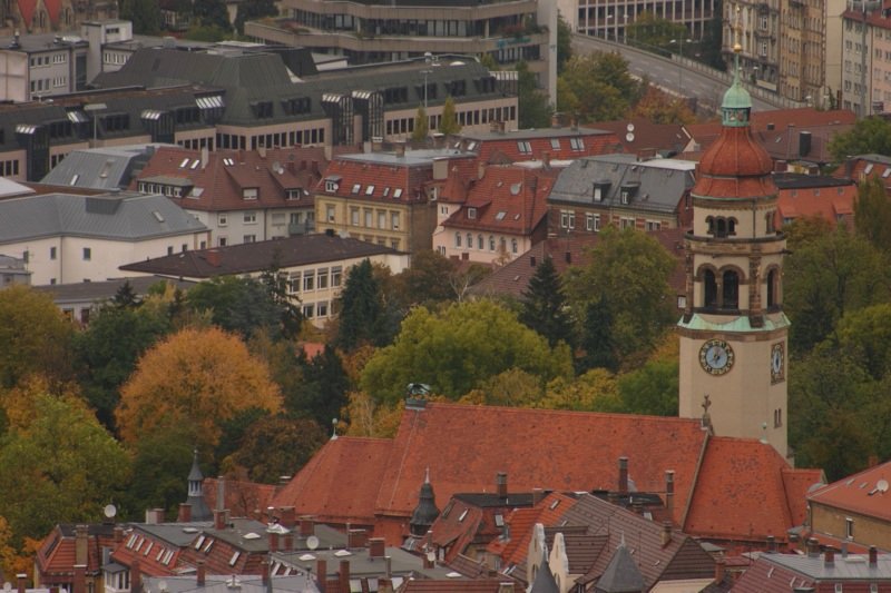 Looking down into the city