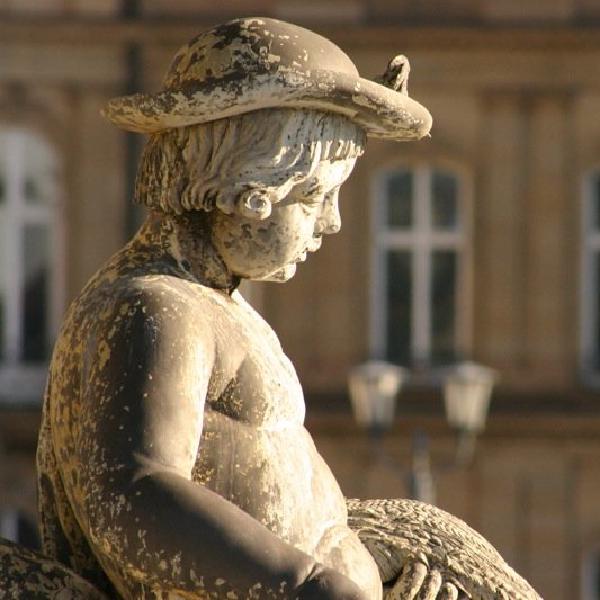 Sitting in the fountain