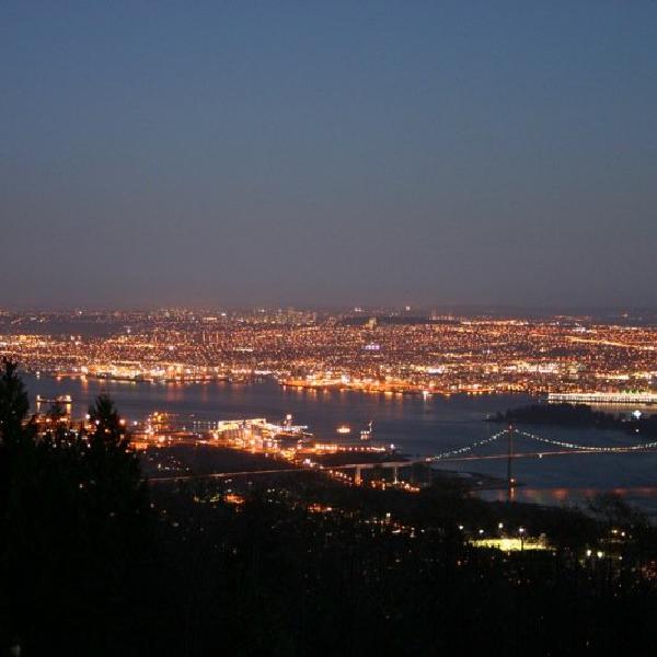 Night view towards town