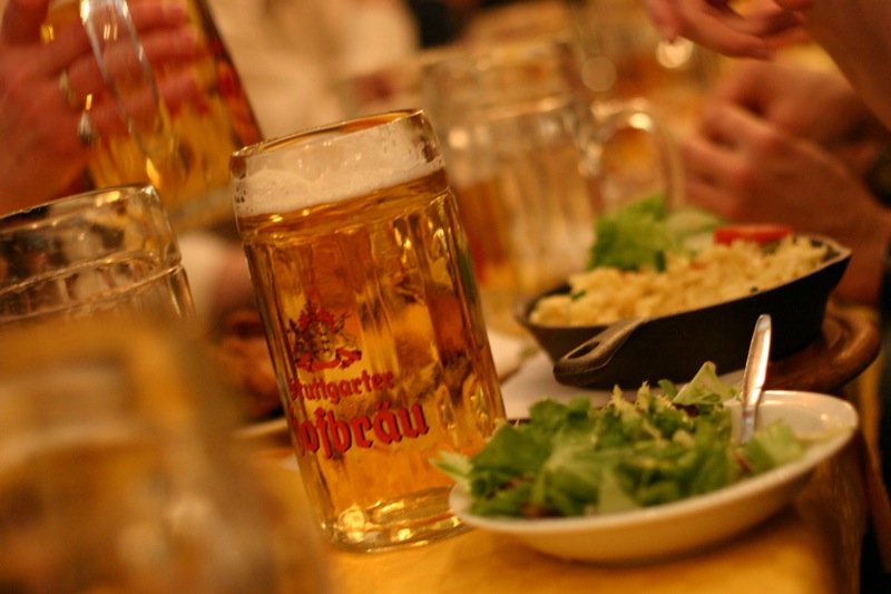 Beer and a salad