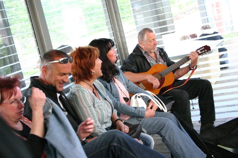 Singing at the station