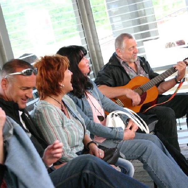 Singing at the station