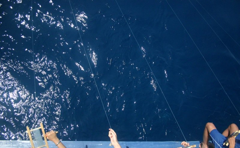 Fishing over the side
