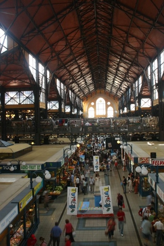 Through the market hall