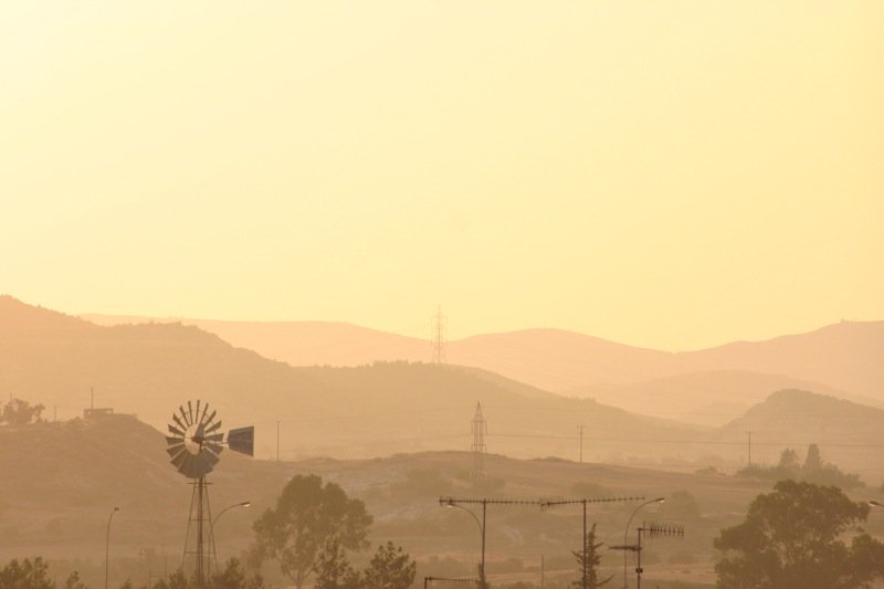 Windmill at sunset