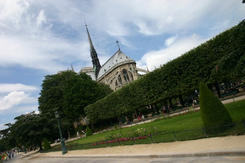 Walking beside Notre Dame