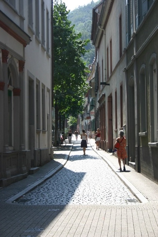 Walking through the street