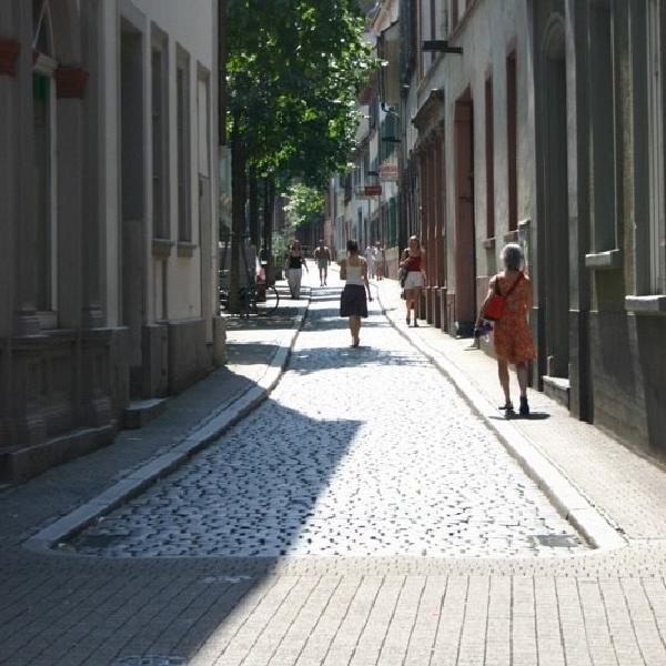 Walking through the street