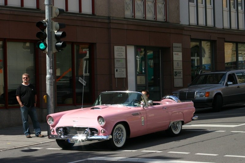 Shiny pink car