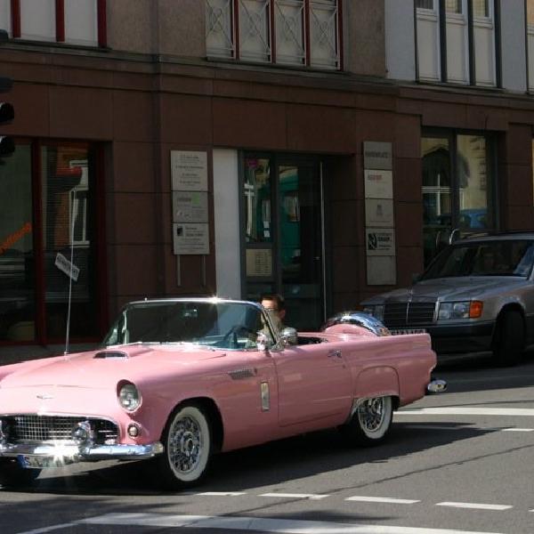 Shiny pink car