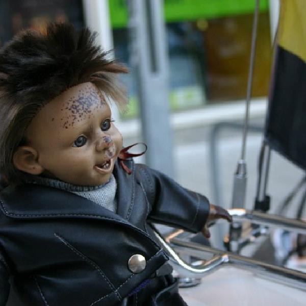 Freaky doll on the back of the Goldwing