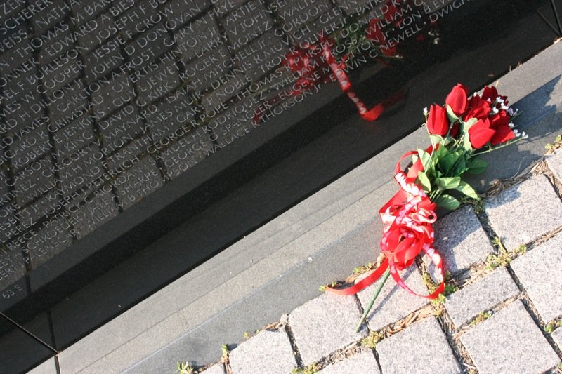 Flowers at the memorial
