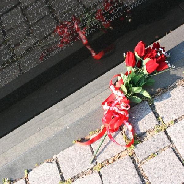 Flowers at the memorial
