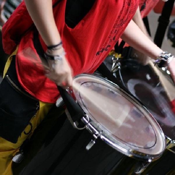 Drumming away